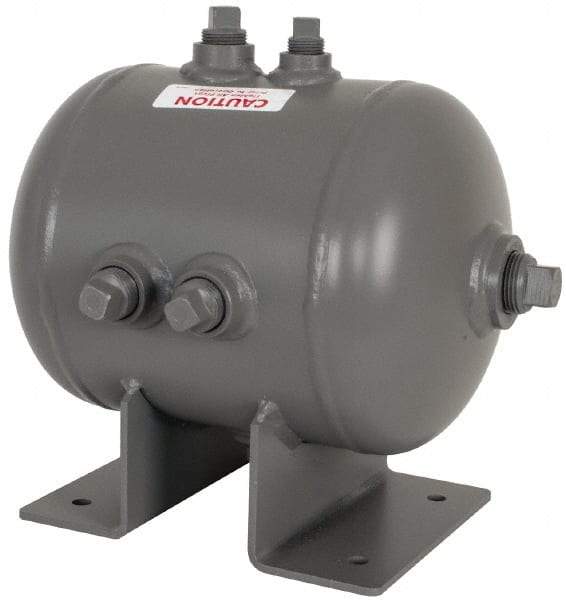 Made in USA - 2 Gallon, 200 Max psi Universal Horizontal Tank - 3/4" Inlet, 11" Tank Length x 8" Tank Diam - Americas Industrial Supply
