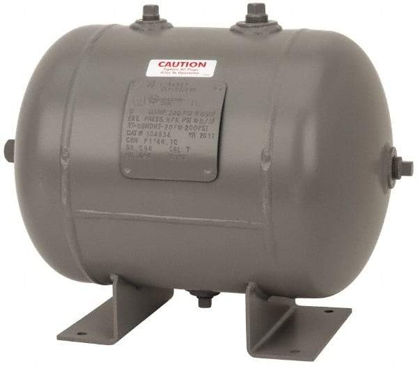 Made in USA - 7 Gallon, 200 Max psi Universal Horizontal Tank - 3/4" Inlet, 17" Tank Length x 12" Tank Diam - Americas Industrial Supply