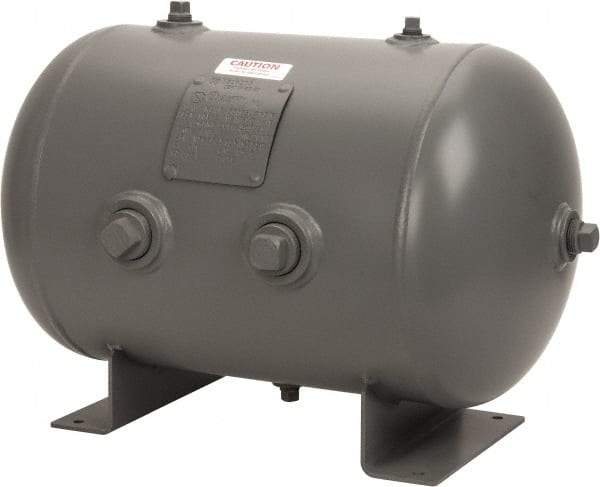Made in USA - 13.3 Gallon, 200 Max psi Universal Horizontal Tank - 1-1/2" Inlet, 23" Tank Length x 14" Tank Diam - Americas Industrial Supply