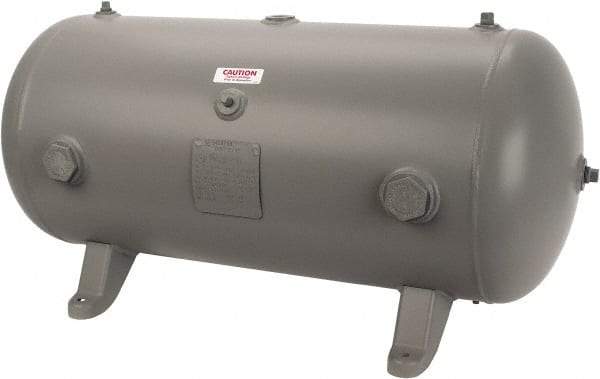 Made in USA - 30 Gallon, 200 Max psi Horizontal Tank - 1-1/2" Inlet, 38" Tank Length x 16" Tank Diam - Americas Industrial Supply
