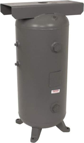 Made in USA - 30 Gallon, 200 Max psi Vertical Tank with Plate - 3/4" Inlet, 38" Tank Length x 16" Tank Diam - Americas Industrial Supply