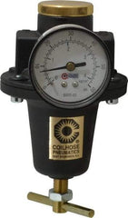 Coilhose Pneumatics - 1/2 NPT Port, 80 CFM, Cast Aluminum Heavy-Duty T-Handle Regulator - 0 to 60 psi Range, 250 Max psi Supply Pressure, 1/4" Gauge Port Thread, 4" Wide x 7" High - Americas Industrial Supply