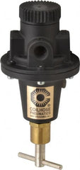 Coilhose Pneumatics - 1/4 NPT Port, 40 CFM, Cast Aluminum Tamper Proof Heavy-Duty T-Handle Regulator - 0 to 200 psi Range, 250 Max psi Supply Pressure, 1/4" Gauge Port Thread, 3" Wide x 5-1/2" High - Americas Industrial Supply