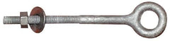 Value Collection - 1/2-13, Zinc-Plated Finish, Forged Steel Forged Eye Bolt - 3" Thread Length, 1" ID x 2" OD, 6" Shank Length - Americas Industrial Supply