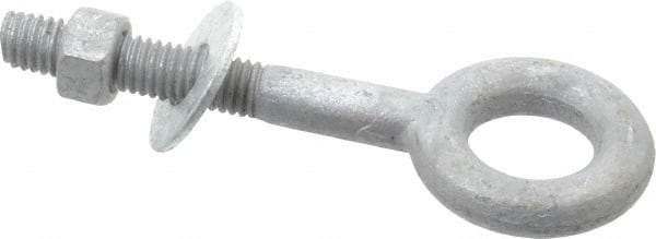 Value Collection - 3/8-16, Zinc-Plated Finish, Forged Steel Forged Eye Bolt - 1-1/2" Thread Length, 3/4" ID x 1-1/2" OD, 2-1/2" Shank Length - Americas Industrial Supply