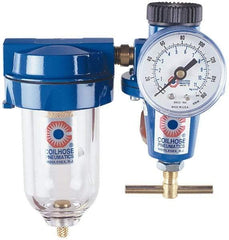 Coilhose Pneumatics - 3/8" NPT Port Heavy Duty 2 Piece Filter-Regulator FRL Unit - Polycarbonate Bowl, 125 Max psi, 6.875" High - Americas Industrial Supply