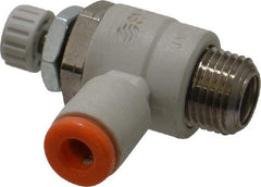 SMC PNEUMATICS - 5/32" Tube OD x 1/8" Male NPT Flow Control Elbow Valve - Meter Out - Americas Industrial Supply