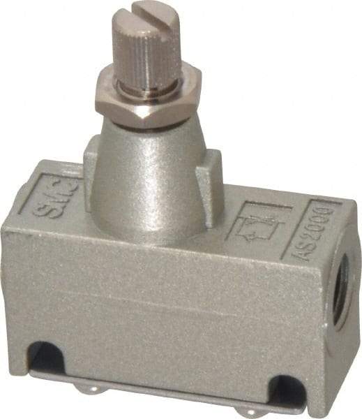 SMC PNEUMATICS - 1/8" Male NPT x 1/8" Female NPT Flow & Speed Control Valve - Inline Type - Americas Industrial Supply