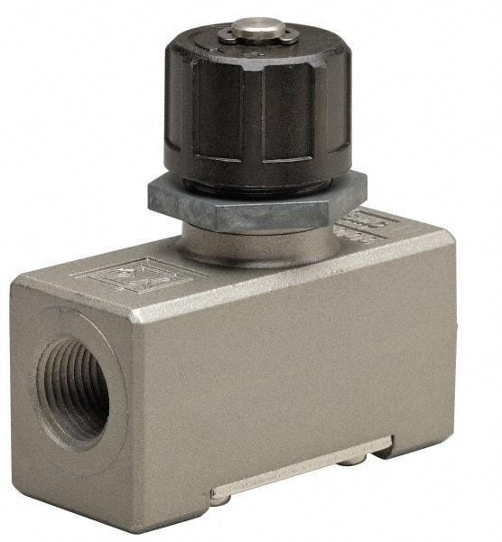 SMC PNEUMATICS - 3/8" Male NPT x 3/8" Female NPT Flow & Speed Control Valve - Inline Type - Americas Industrial Supply