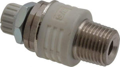 SMC PNEUMATICS - 1/8" Male NPT Metering Valve With Silencer - 3.6mm squared Orifice & 20 dB Noise Reduction Rate - Americas Industrial Supply