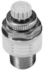 SMC PNEUMATICS - 3/8" Male NPT Metering Valve With Silencer - 16.6mm squared Orifice & 20.5 dB Noise Reduction Rate - Americas Industrial Supply