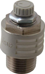 SMC PNEUMATICS - 1/2" Male NPT Metering Valve With Silencer - 24.5mm squared Orifice & 24 dB Noise Reduction Rate - Americas Industrial Supply