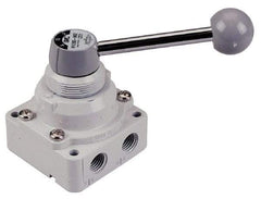 SMC PNEUMATICS - 1/2" NPT Rotary Hand Air Valve - 3 Position, 3.1 CV Rate, 150 Max psi & 140°F Max Temp - Americas Industrial Supply