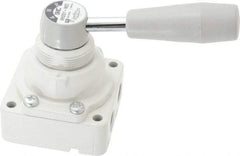 SMC PNEUMATICS - 1/4" NPT Rotary Hand Air Valve - 3 Position, 0.4 CV Rate, 150 Max psi & 140°F Max Temp - Americas Industrial Supply