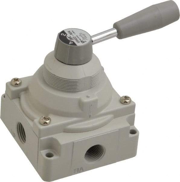 SMC PNEUMATICS - 1/2" NPT Rotary Hand Air Valve - 2 Position, 3.1 CV Rate, 150 Max psi & 140°F Max Temp - Americas Industrial Supply