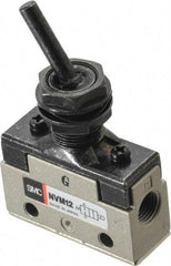 SMC PNEUMATICS - 0.14 CV Rate, 1/8" NPT Inlet Mechanical Valve - 2 Way, 2 Ports, Toggle Lever - Americas Industrial Supply