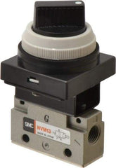 SMC PNEUMATICS - 0.14 CV Rate, 1/8" NPT Inlet Mechanical Valve - 3-Way, 2 Position - Americas Industrial Supply