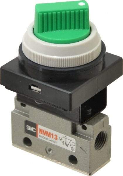 SMC PNEUMATICS - 0.14 CV Rate, 1/8" NPT Inlet Mechanical Valve - 3 Way, 2 Ports - Americas Industrial Supply