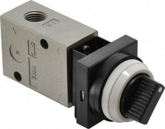 SMC PNEUMATICS - 1.00 CV Rate, 1/4" NPT Inlet Mechanical Valve - 3 Way, 2 Ports - Americas Industrial Supply
