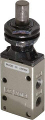 SMC PNEUMATICS - 0.38 CV Rate, 1/4" NPT Inlet Mechanical Valve - 3 Way, 3 Ports, Plunger - Americas Industrial Supply