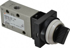 SMC PNEUMATICS - 0.38 CV Rate, 1/4" NPT Inlet Mechanical Valve - 3 Way, 3 Ports - Americas Industrial Supply