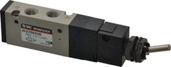 SMC PNEUMATICS - 0.55 CV Rate, 1/8" NPT Inlet Mechanical Valve - 4 Way, 5 Ports, Toggle Lever - Americas Industrial Supply