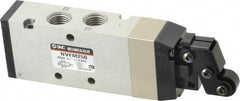 SMC PNEUMATICS - 1.00 CV Rate, 1/4" NPT Inlet Mechanical Valve - 4 Way, 5 Ports, Roller Lever - Americas Industrial Supply