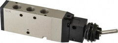 SMC PNEUMATICS - 1.00 CV Rate, 1/4" NPT Inlet Mechanical Valve - 4 Way, 5 Ports, Toggle Lever - Americas Industrial Supply