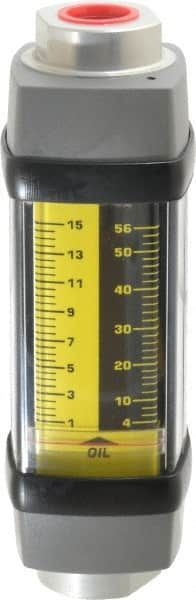 Hedland - 1/2" NPTF Port Oil & Petroleum-Based Liquid Flowmeter - 3000 Max psi, 1 to 15 GPM, Anodized Aluminum - Americas Industrial Supply