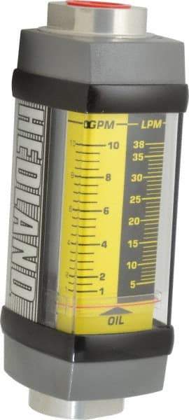 Hedland - 3/4" NPTF Port Oil & Petroleum-Based Liquid Flowmeter - 3000 Max psi, 1 to 10 GPM, Anodized Aluminum - Americas Industrial Supply