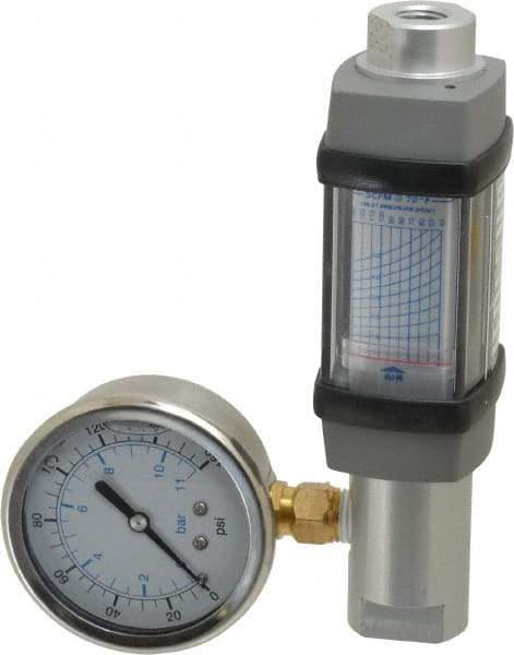 Hedland - 1/4" NPTF Port Compressed Air & Gas Flowmeter - 600 Max psi, 5 SCFM, Anodized Aluminum - Americas Industrial Supply