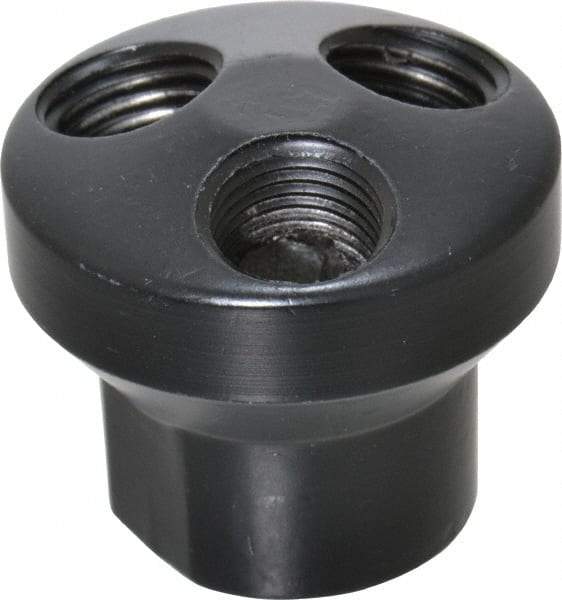 Value Collection - 1/4" Inlet, 1/4" Outlet Manifold - 1-1/2" Long x 1-1/2" Wide 1-1/2" High, 5/8" Mount Hole, 1 Inlet Port, 3 Outlet Ports - Americas Industrial Supply