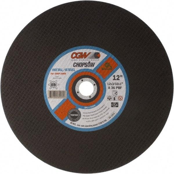 Camel Grinding Wheels - 16" 36 Grit Aluminum Oxide Cutoff Wheel - 3/32" Thick, 1" Arbor, 3,820 Max RPM - Americas Industrial Supply