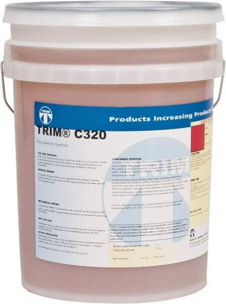 Master Fluid Solutions - Trim C320, 5 Gal Pail Cutting & Grinding Fluid - Synthetic, For Drilling, Form-Grinding, Reaming, Tapping - Americas Industrial Supply