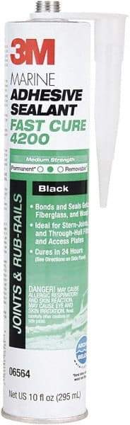 3M - 12.8 oz Cartridge White Polyurethane Marine Adhesive Sealant - 190°F Max Operating Temp, 48 hr Tack Free Dry Time - Americas Industrial Supply