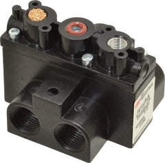 ARO/Ingersoll-Rand - 3/8" Inlet x 3/8" Outlet, Pilot Actuator, Spring Return, 2 Position, Body Ported Solenoid Air Valve - 63 CFM, 1.7 CV, 4 Way, 150 psi, 3-1/2" Long x '2-1/2" Wide x 3-5/8" High, 0 to 180°F - Americas Industrial Supply