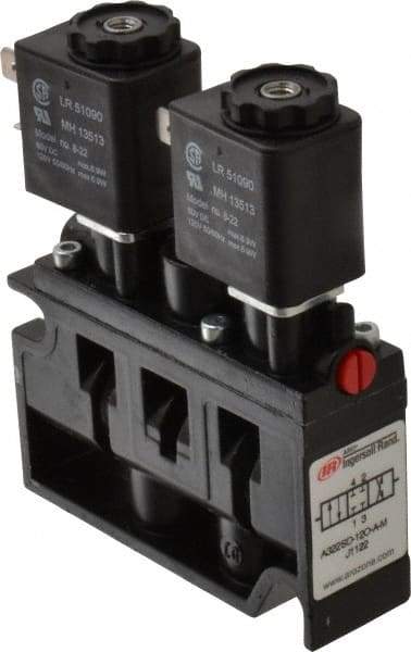 ARO/Ingersoll-Rand - 1/4", 3-Position Alpha Stacking Solenoid Valve - 120 VAC, 1.9 CV Rate, 3-7/8" High x 3-15/32" Long - Americas Industrial Supply