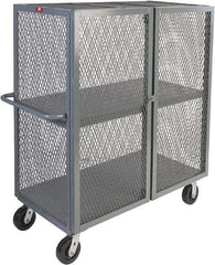 Jamco - 2,000 Lb Capacity, 2 Shelf, Steel Mesh Security Truck - 48" Long x 24" Wide x 57" High, 6" Diam Wheels - Americas Industrial Supply