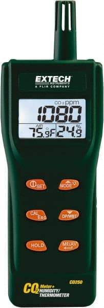 Extech - -14 to 140°F, 0 to 9.99% Humidity Range, Air Quality Monitor - Americas Industrial Supply