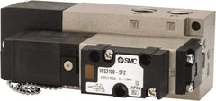 SMC PNEUMATICS - 0.8 CV Flow Rate, Single Solenoid Pilot Operated Valve - 5 Port, 2 Position, Spring Return, 1/4" NPT Inlet, 24 V - Americas Industrial Supply