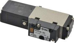 SMC PNEUMATICS - 0.8 CV Flow Rate, Single Solenoid Pilot Operated Valve - 5 Port, 2 Position, Spring Return, 1/4" NPT Inlet, 24 V - Americas Industrial Supply
