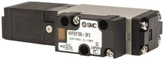 SMC PNEUMATICS - 0.8 CV Flow Rate, Single Solenoid Pilot Operated Valve - 5 Port, 2 Position, Spring Return, 1/4" NPT Inlet, 110 V - Americas Industrial Supply