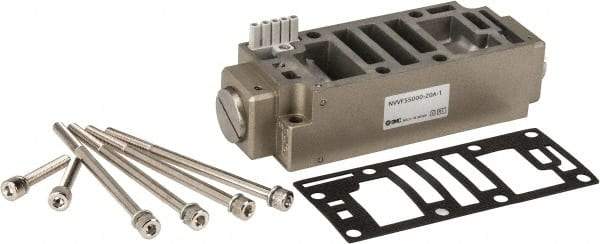 SMC PNEUMATICS - 5.7 CV Flow Rate Pilot Operated Solenoid Valve - 3/4" Inlet, Interface Speed Control Manifold Option - Americas Industrial Supply