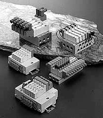 SMC PNEUMATICS - 1.2 CV Flow Rate Pilot Operated Solenoid Valve - 3/8" Inlet, Blank Plate Manifold Option - Americas Industrial Supply