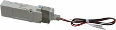 SMC PNEUMATICS - 0.7 CV Flow Rate, Single Solenoid Pilot Operated Valve - 5 Port, 2 Position, Spring Return, 1/4" Push to Connect Inlet, 24 V - Americas Industrial Supply