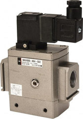 SMC PNEUMATICS - 1/2" Female NPT x 1/8" Gage Port Soft Start-Up Valve - 24V, DC Input, DIN Electrical Entry & 30 to 150 psi - Americas Industrial Supply