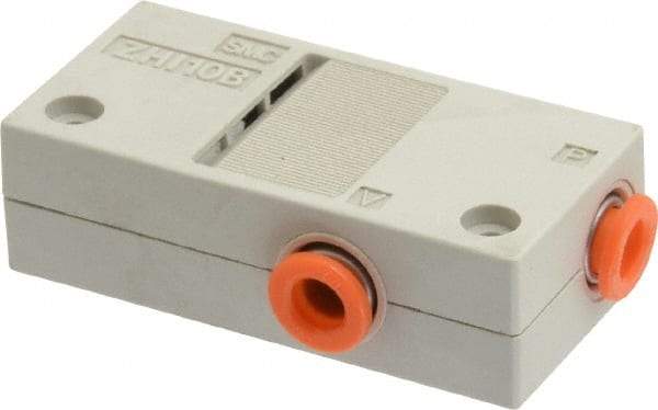 SMC PNEUMATICS - 1mm Nozzle High Suction Flow Vacuum Ejector Valve - 1/4" Tube Outside Diam Supply Port x 1/4" Tube Outside Diam Vacuum Port, 14 psi Pressure, 1.2 CFM Air Consumption & 1.20 CFM Max Suction Flow - Americas Industrial Supply