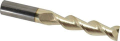 Accupro - 5/8", 2-3/4" LOC, 5/8" Shank Diam, 5" OAL, 2 Flute, Solid Carbide Square End Mill - Single End, ZrN Finish, Spiral Flute, 45° Helix, Centercutting, Right Hand Cut, Right Hand Flute - Americas Industrial Supply