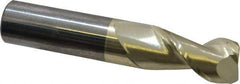 Accupro - 3/4", 1-1/2" LOC, 3/4" Shank Diam, 4" OAL, 2 Flute, Solid Carbide Square End Mill - Single End, ZrN Finish, Spiral Flute, 45° Helix, Centercutting, Right Hand Cut, Right Hand Flute - Americas Industrial Supply