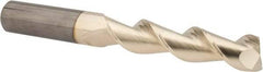 Accupro - 3/4", 3-1/4" LOC, 3/4" Shank Diam, 6" OAL, 2 Flute, Solid Carbide Square End Mill - Single End, ZrN Finish, Spiral Flute, 45° Helix, Centercutting, Right Hand Cut, Right Hand Flute - Americas Industrial Supply